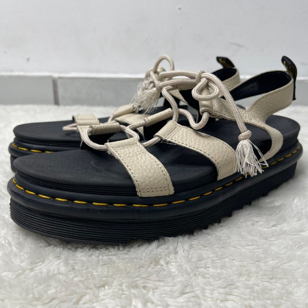 Dr. Martens Women's White Black Nartilla Platform Sandals Shoes Size 11 - Picture 3 of 9